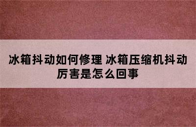 冰箱抖动如何修理 冰箱压缩机抖动厉害是怎么回事